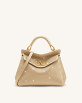 Lucia Classic Artificial Crystal Top Handle Bag - Champagne