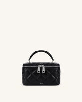 Vivienne Quilted Vanity Top Handle Bag - Black