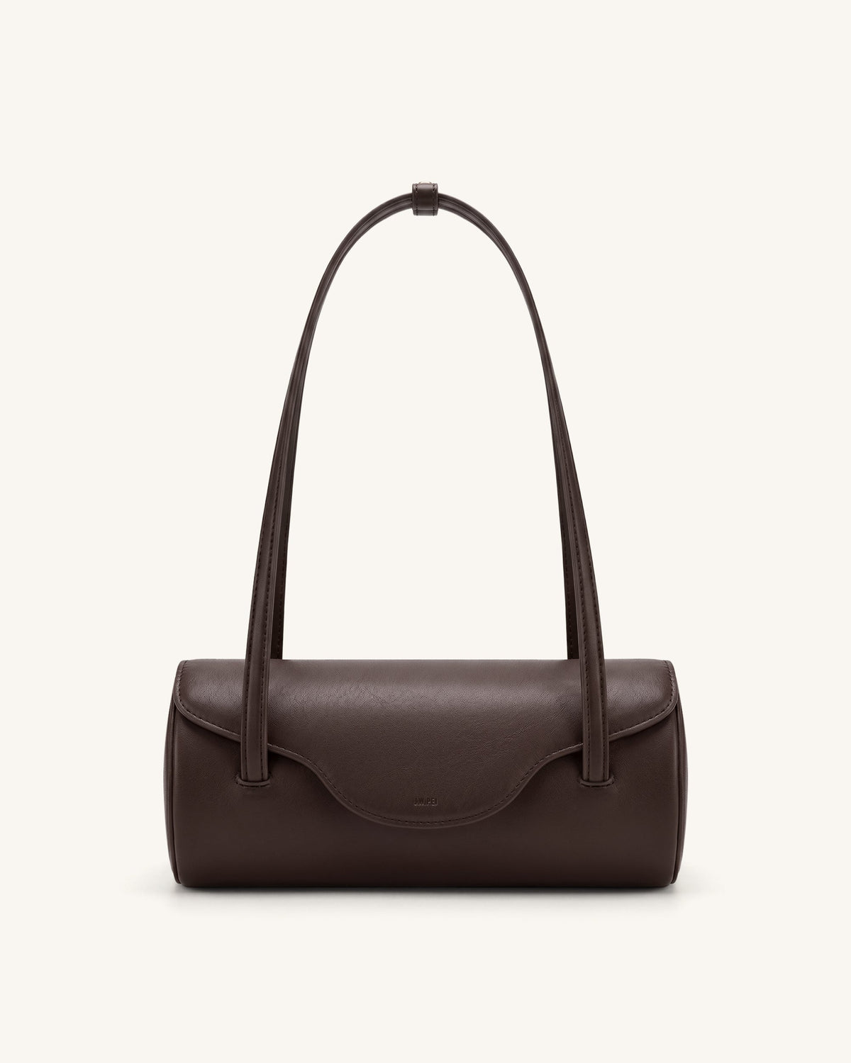 Solenne Barrel Shoulder Bag - Dark Brown