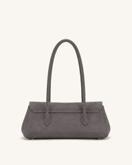Solenne Faux Suede East-West Shoulder Bag - Taupe