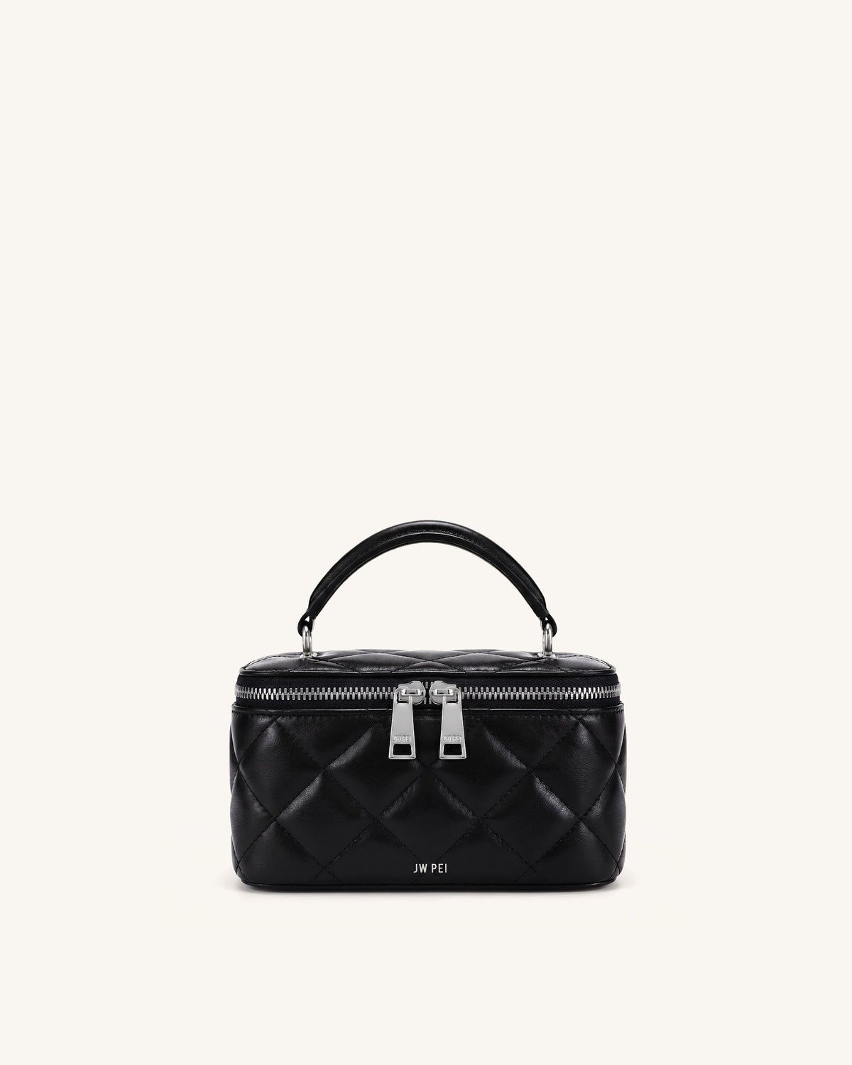 Vivienne Quilted Vanity Top Handle Bag - Black
