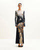 Isabella Vintage Print Dress - Brown & Black