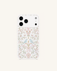 Vintage Romance Bird Pearl Shell Phone Case - White