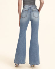 The Belladonna Pearl Cluster Flare Jeans - Summer of Love
