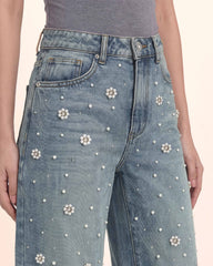 The Meadow Pearl Daisy Barrel Jeans - Clear Sky Thinking