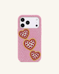 Heart Cookie Artificial Crystal Phone Case - Pink