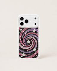 Galaxy Swirl Artificial Crystal Phone Case - White