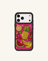 Tropical Fruit Artificial Crystal Phone Case - Black