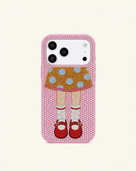 Storybook Girl Artificial Crystal Phone Case - Pink