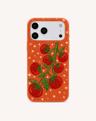 Tomato Vine Artificial Crystal Phone Case - Orange